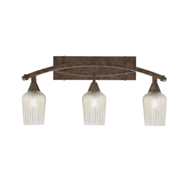 Bow 3 Light Textured Glass Vanity Light 26.5 Inch Length by Toltec - 207-173-135-42