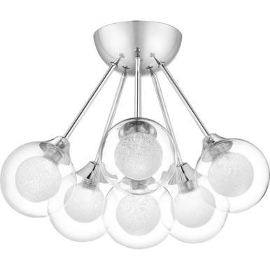 Spellbound 6 Light 16 Inch Wide Semi Flush Mount by Quoizel - PCSB1716C