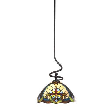 Capri 1 Light Medium Stem Hung Pendant 17.5 Inch Tall by Toltec - 901-MB-9359
