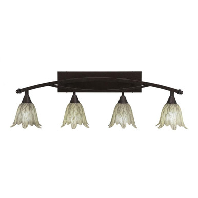 Bow 4 Light Vanilla Glass Vanity Light 39.25 Inch Length by Toltec - 174--125-3925