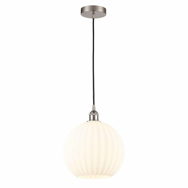 White Venetian 1 Cord Hung Medium Pendant 13.5 Inch Tall by Innovations - 616-1P-G1217-12