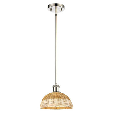 Bristol Natural II 1Light Stem Hung Mini Pendant 9 Inch Wide by Innovations - 516-1S-NBD2-9