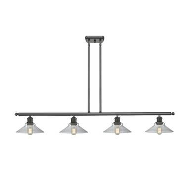 Orwell 4 Light Stem Hung Island 7.5 Inch Tall X 48 Inch Wide by Innovations - 516-4I-G13