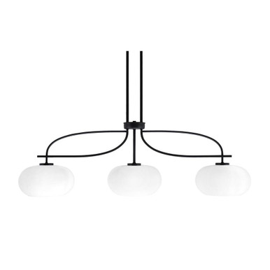Cavella 3 Light Steel Small Island Pendant 42 Inch Length by Toltec - 3936-MB-204