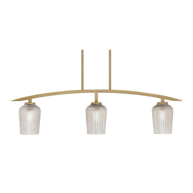 Kurve 3 Light Bar Island Pendant 11.25 Inch Tall by Toltec - 3736-NAB-4250