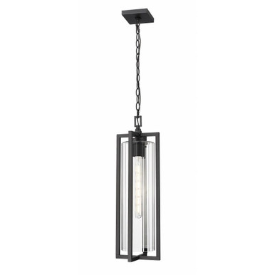 Aura 1 Light Small Outdoor Pendant by Z-Lite - 5013CHB-BK