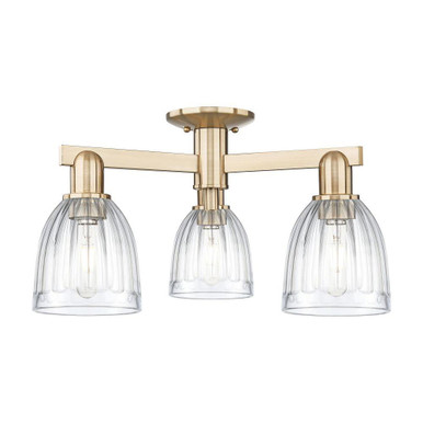 Brookfield 3 Light Semi Flush Mount 11 Inch and 23 Inch Wide by Innovations - 716-3F-G442