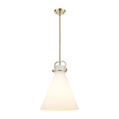 Newton Cone 1 Light Stem Pendant 15 Inch Tall X 14 Inch Wide by Innovations - 410-1SL-G411-14_P