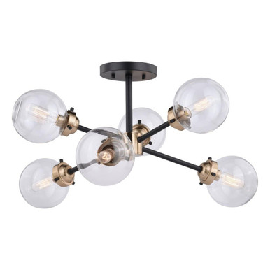Orbit 6 Light 17.25 Inch Wide Semi Flush Mount by Vaxcel - C0132