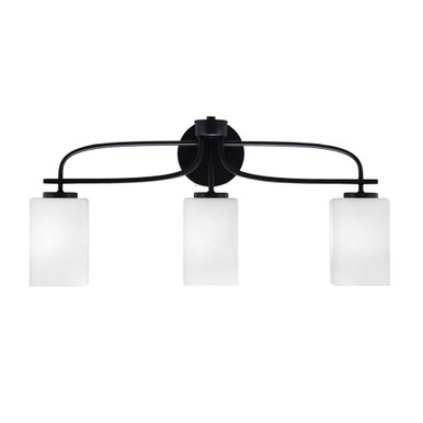 Cavella 3 Light Cylinder Glass Vanity Light 25.5 Inch Length by Toltec - 3913-MB-4062