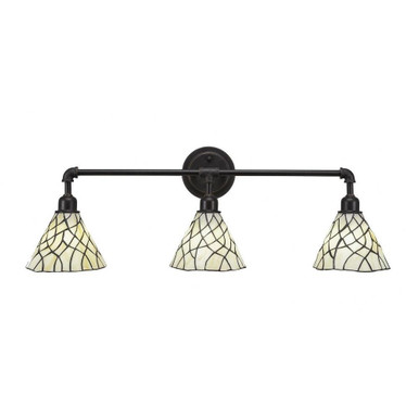 Vintage 3 Light Vanity Light 30.25 In Length by Toltec - 183-DG-9115