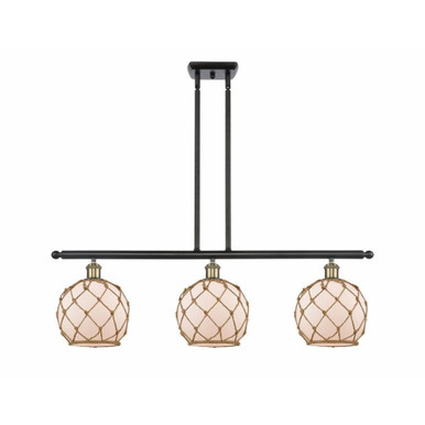 Farmhouse Rope 3 Light Oversized Island Pendant by Innovations - 516-3I-G12-8R