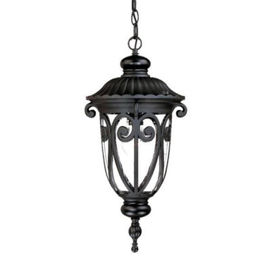 Naples One Light Outdoor Hanging Lantern 9.38 x 20.5 Inch  by Acclaim  - 2116BK
