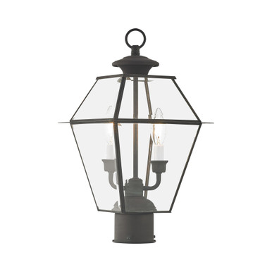 Westover 2 Light Outdoor Post Top Lantern 9 x 16.5 Inches by Livex - 2284