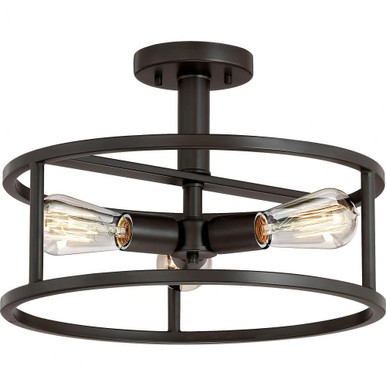 New Harbor 3 Light 15 Inch Wide Semi Flush Mount by Quoizel - NHR1715