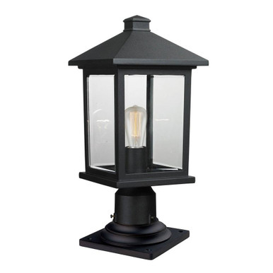 Portland 1 Light Outdoor Pier Mount Light 18 x 8 In by Z-Lite - 531PHMR-533PM-BK
