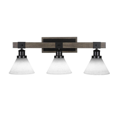 Tacoma 3 Light Cylinder Glass Vanity Light 25.25 Inch Long by Toltec - 1843-MBDW-312