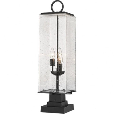 Sana 3 Light Outdoor Pier Mount  28.75 x 9 In by Z-Lite - 592PHBS-SQPM-BK