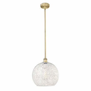 White Mouchette 1 Light Stem Hung Pendant by Innovations 616-1S-G1216-14 - 616-1S-G1216-14