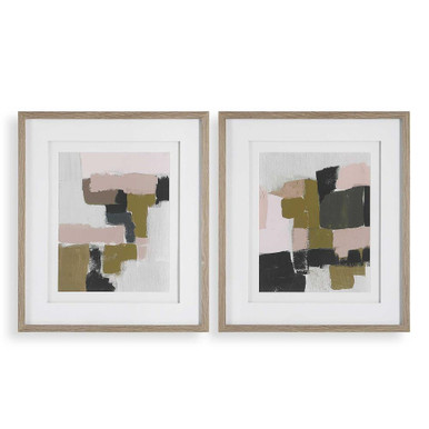 Color Block 26.5 Inch Framed Abstract Art (Set of 2) by Uttermost - 41453