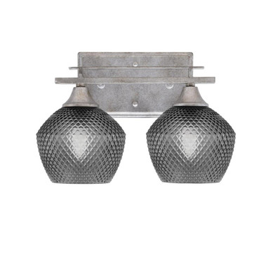 Uptowne 2 Light Textured Glass Vanity Light 9 Inch Tall by Toltec - 132-DG-4622