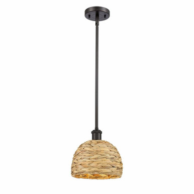 Woven Ratan 1 Light Small Pendant by Innovations - 516-1S-OB-RBD-8-NAT