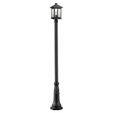 Portland 1 Light Outdoor Post Mount Lantern 13 x 112.25 Inches by Z-Lite - 531PHBR-518P-BK