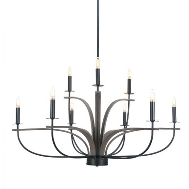 Monterey 9 Light Uplight Chandelier 19.75 x 36.5 Inches Wide by Toltec  - 2909-MBDW