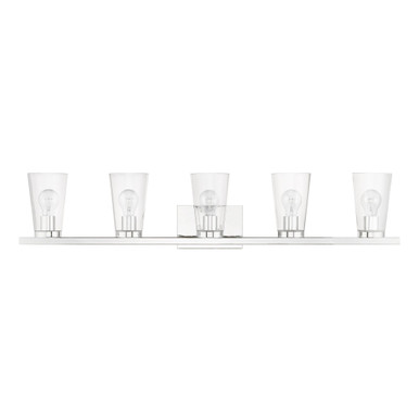 Larkspur Oak 5 Light Vanity Light 40 Inch Wide by Bailey Street Home - 218-BEL-1219859