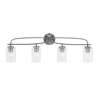 Cavella 4 Light Cylinder Glass Vanity Light 35.75 Inch Length by Toltec - 3914-NAB-300