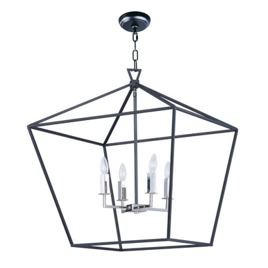 Abode 4 Light Medium Geometric Chandelier by Maxim - 25155TXBPN
