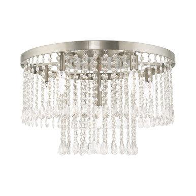 Elizabeth 6 Light 22 Inch Wide Flush Mount by Livex - 51070-91