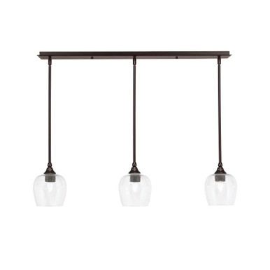 3 Light Stem Hung Linear Pendalier 8 x 38 Inch Length by Toltec 36-BN-4810 - 36-BN-4810