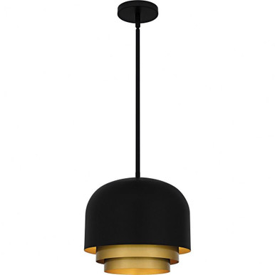 Frankie 3 Light Pendant 11.5 Inch Tall and 12 Inch Wide by Quoizel - FRK1812MBK