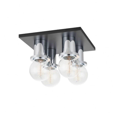 Brandi 4 Light 9.25 Inch Wide Flush Mount by Mitzi - H526504-PC/SBK