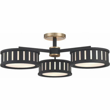 Kendal 6 Light 29.25 Inch Wide Semi Flush Mount by Crystorama - KEN-8300-VG-BF