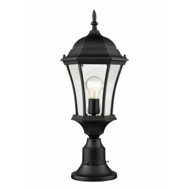 Wakefield 1 Light Outdoor Pier Mount 24 x 9.5 Inches by Z-Lite - 522PHM-553PM-BK