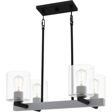 Caldwell 4 Light Medium Linear Chandelier by Quoizel - CDW5022MBK