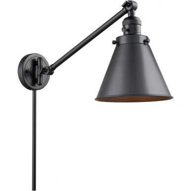 Appalachian 1 Light Swing Arm Wall Mount 8 x 12 Inch by Innovations  - 237-BK-M13-BK