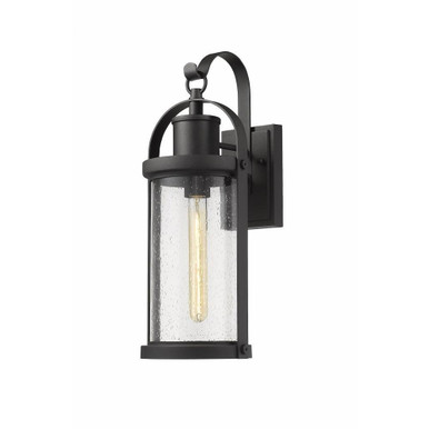 Roundhouse 1 Light Outdoor Wall Mount 7.5 x 19.5 Inch by Z Lite - 569M-BK