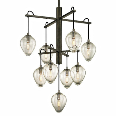 Brixton 9 Light Oversized Pendant by Troy - F6207-GRA/BCR