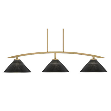 Kurve 3 Light Bar Island Pendant 43.5 Inch Length by Toltec - 3736-NAB-4009