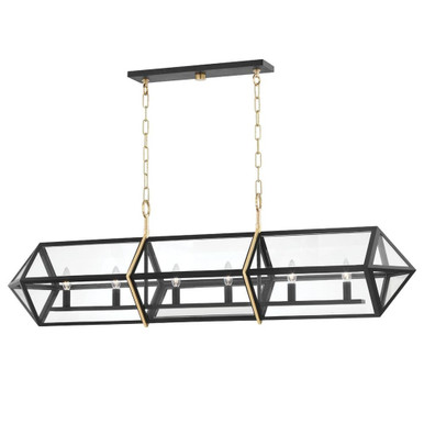 Bedford Hills 6 Light Linear Pendant 16.5 x 12 Inch by Hudson Valley - 9055-AGB/BK