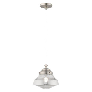 Art Glass 1 Light Smoke Small Pendant by Livex - 41242-91
