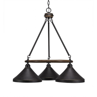 Blacksmith 3 Light Chandelier 27.5 x 24.5 Inches Wide by Toltec  - 1766-418-DG
