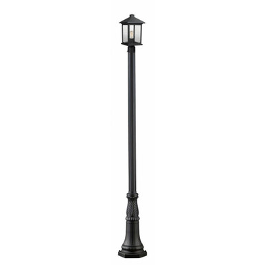 Portland 1 Light Outdoor Post Mount Lantern 13 x 109.75 Inches by Z-Lite - 531PHMR-518P-BK