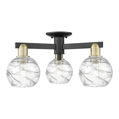 Athens Deco Swirl 3Light Semi Flush Mount 10 InchX23.38 Inch by Innovations - 716-3F-G1213-6