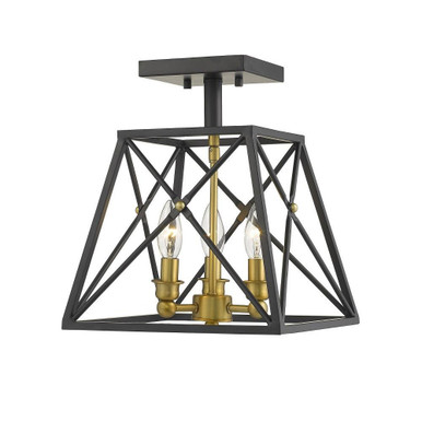 Guildford Farm 3 11 Inch Wide Coastal Flush Mount by Bailey Street Home - 372-BEL-4314948