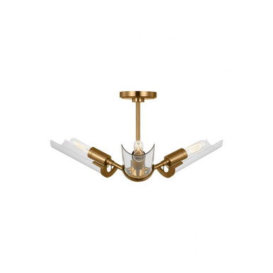 Mezzo 3 Light 27.25 Inch Wide Flush Mount by Visual Comfort Studio - TF1023BBS
