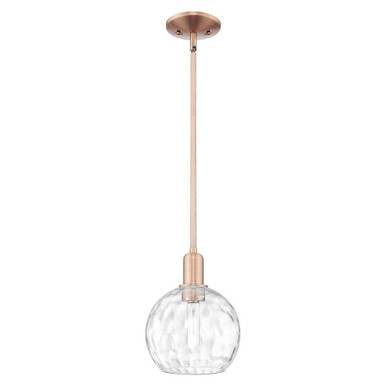 Athens Water Glass 1 Light Stem Hung Mini Pendant 10.63 Inch by Innovations - 716-1S-G1215-8